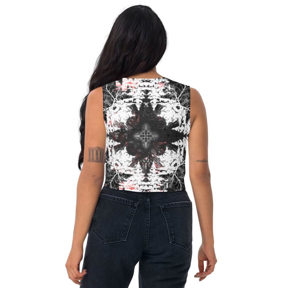 Cyber Forest Crop Top Coral