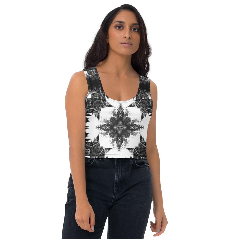 Cyber Forest Crop Top White