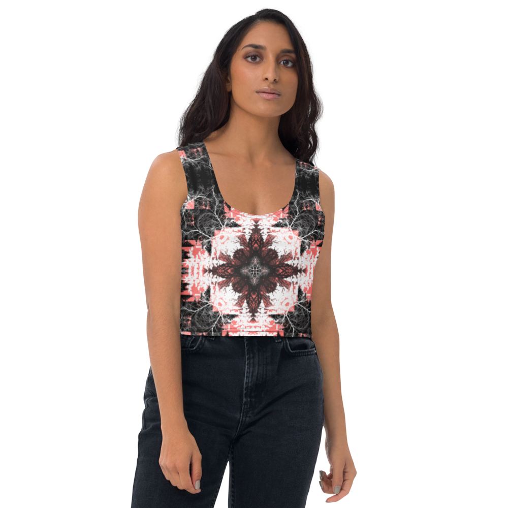 Cyber Forest Crop Top Coral