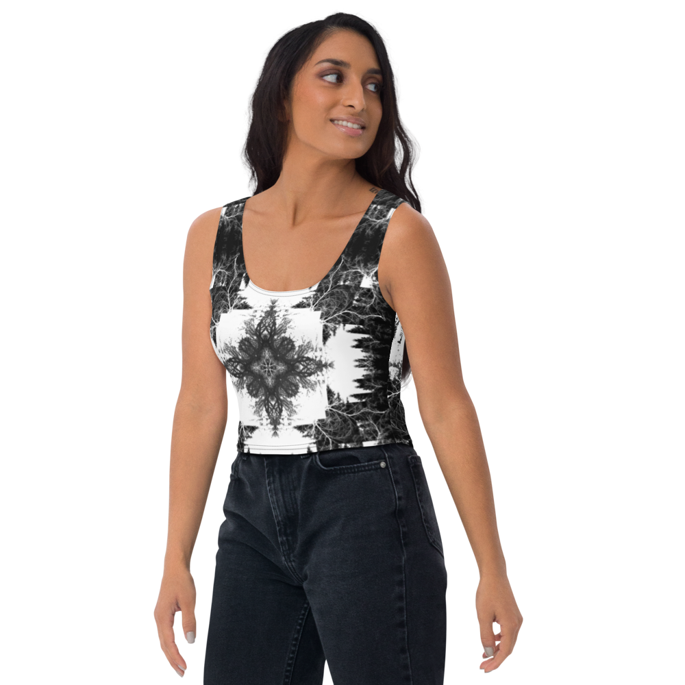 Cyber Forest Crop Top White