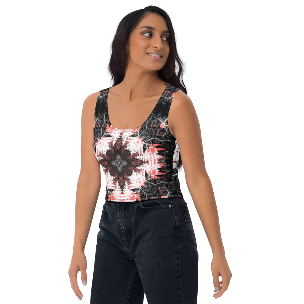 Cyber Forest Crop Top Coral