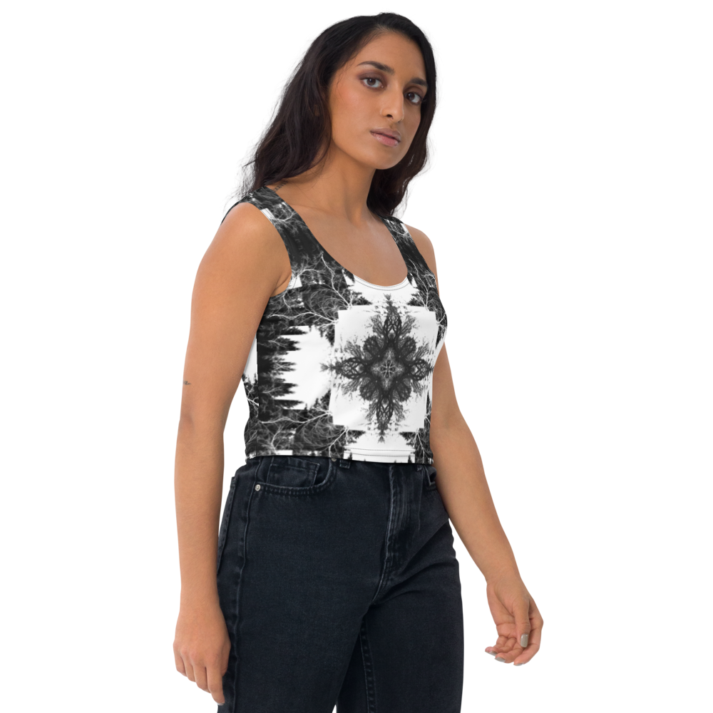 Cyber Forest Crop Top White