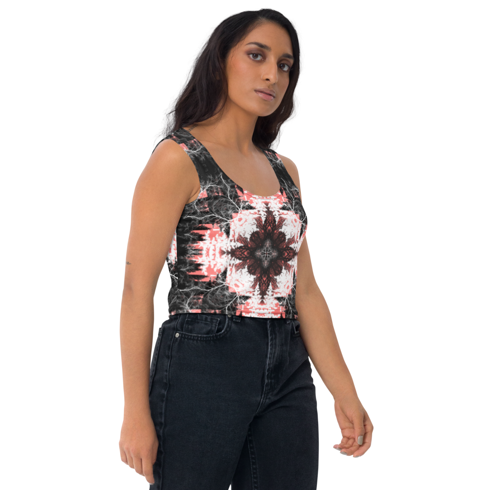 Cyber Forest Crop Top Coral