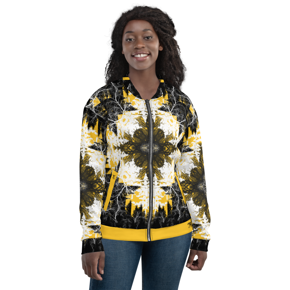 Cyber Forest Bomber Jacket Yellow