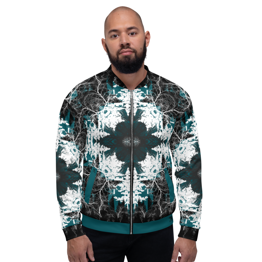 Cyber Forest Bomber Jacket Blue