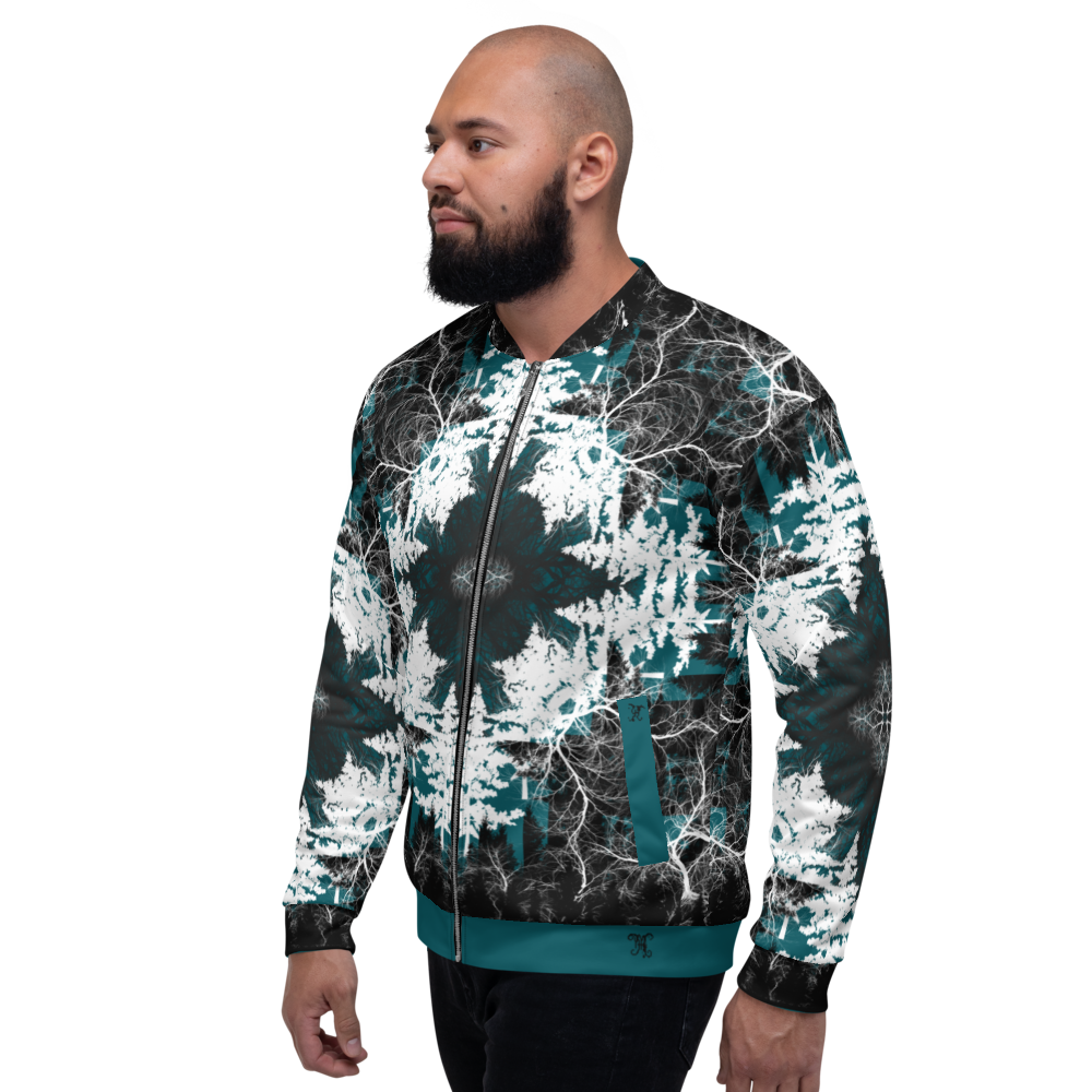 Cyber Forest Bomber Jacket Blue