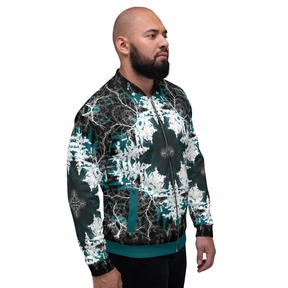 Cyber Forest Bomber Jacket Blue