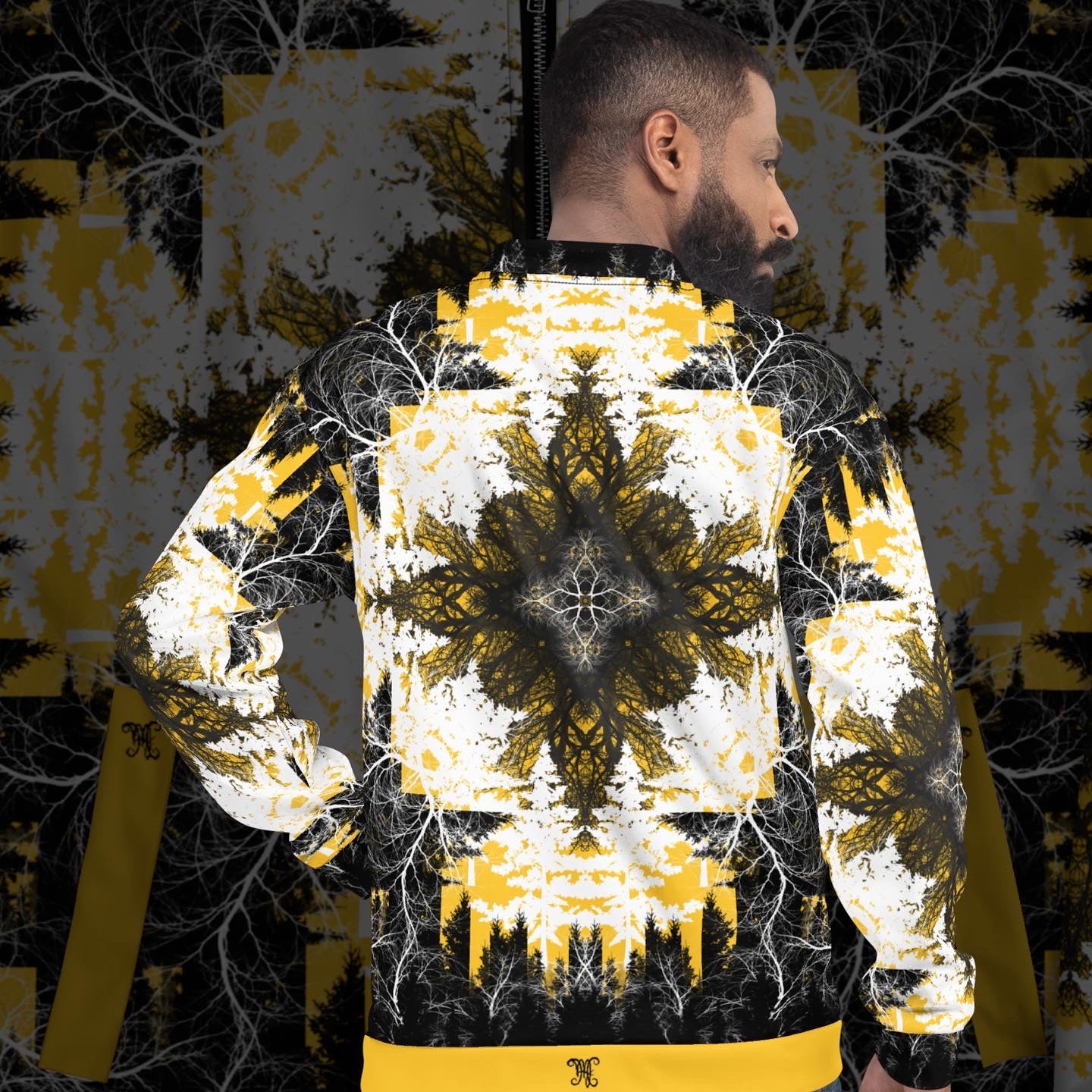 Cyber Forest Bomber Jacket Yellow