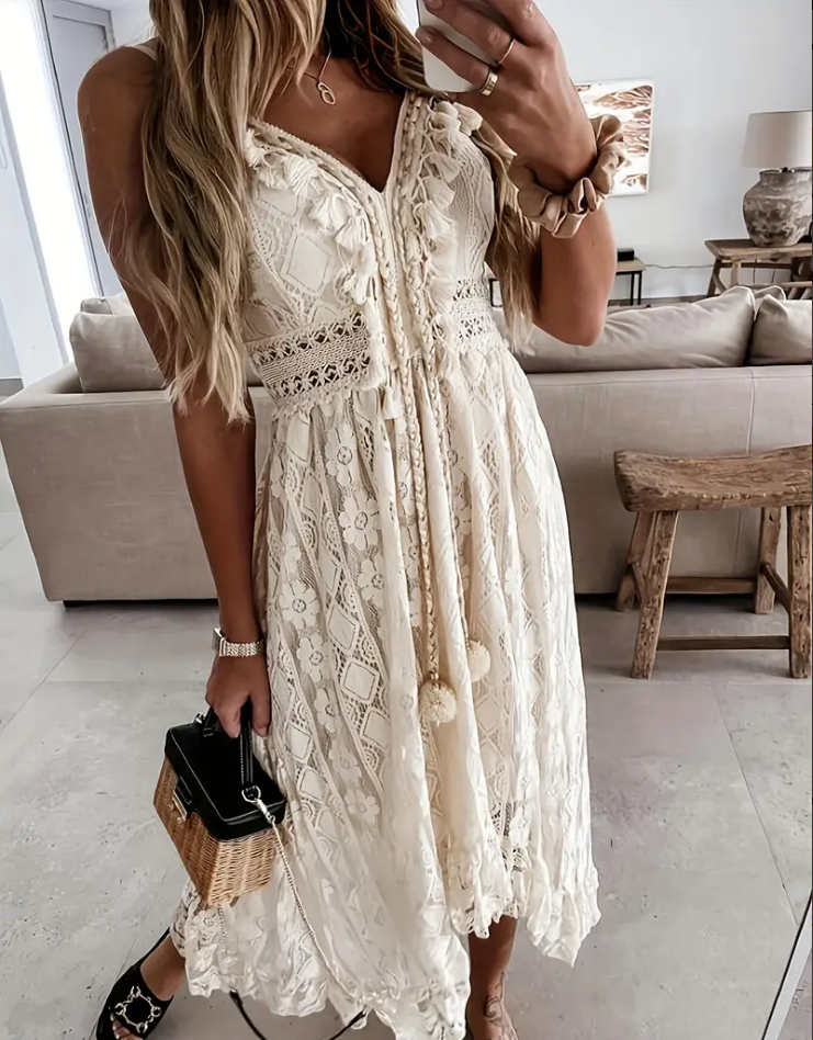 Bohemian Lace Maxi Sundress