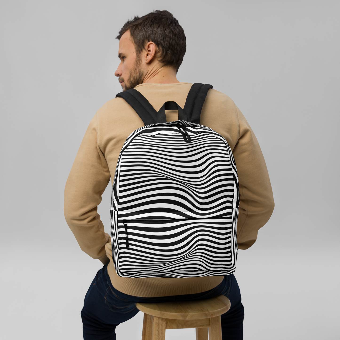 Wavy B&W Backpack