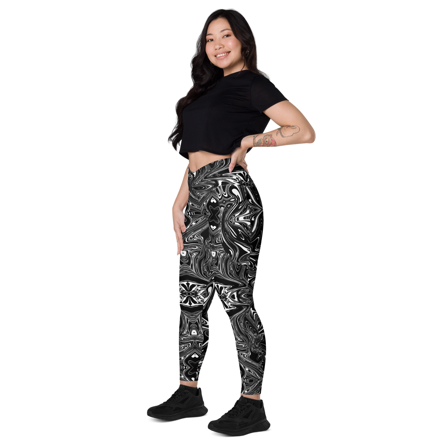 MH Marble Mushroom Crossover leggings with pockets