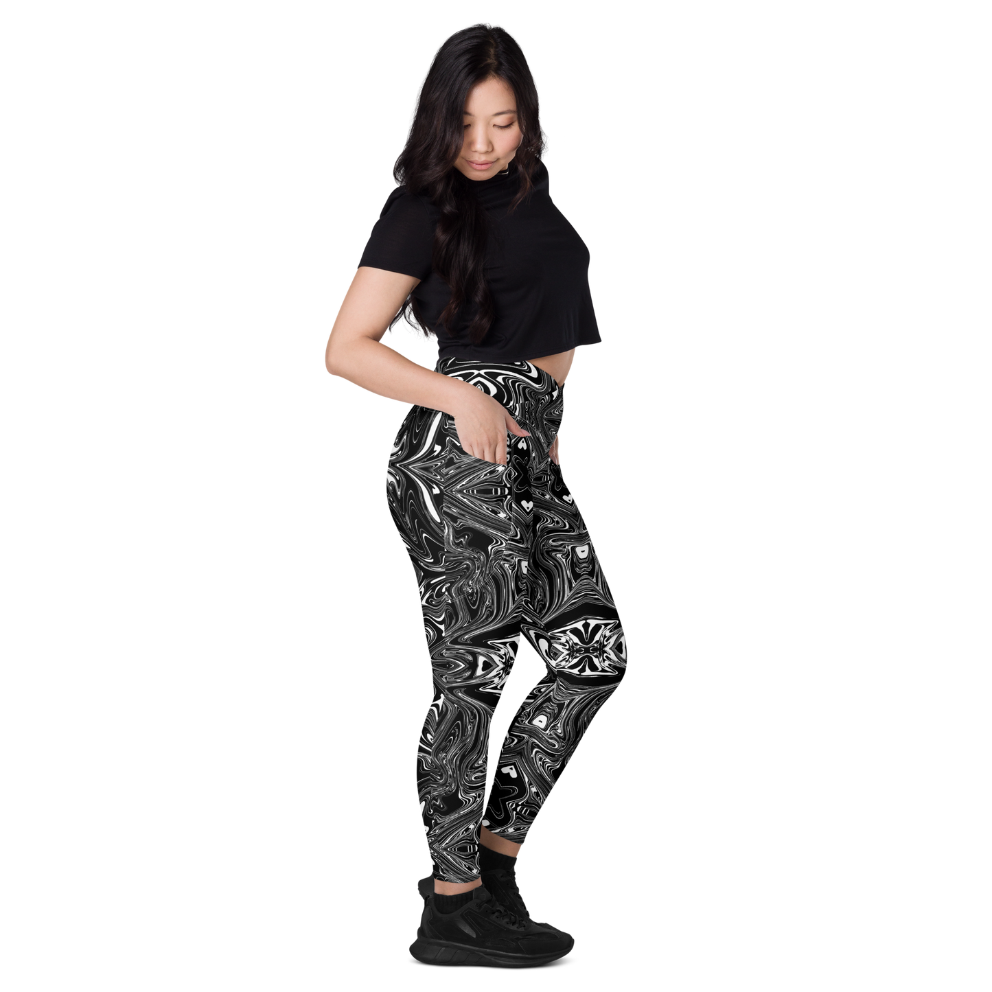 MH Marble Mushroom Crossover leggings with pockets