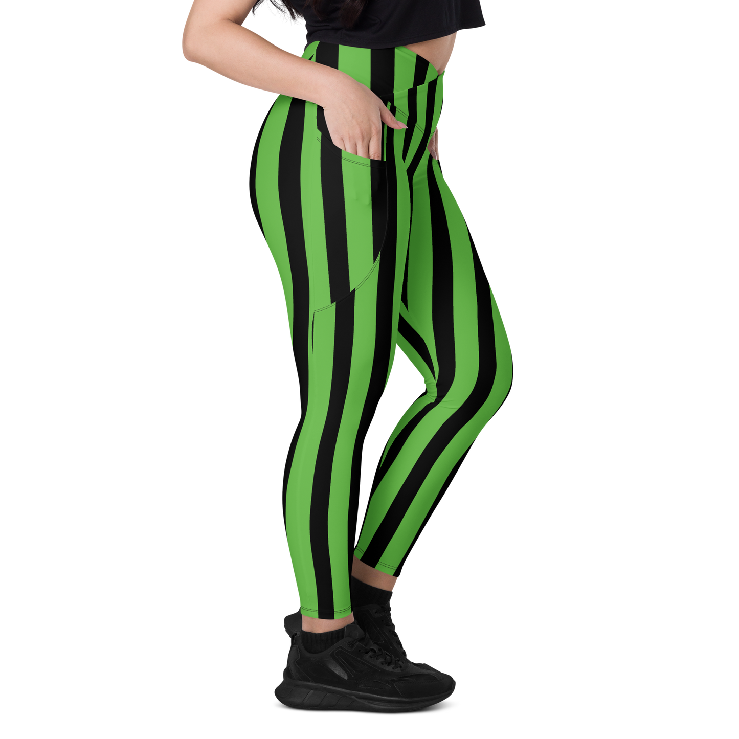 Strange Stripe Leggings Green