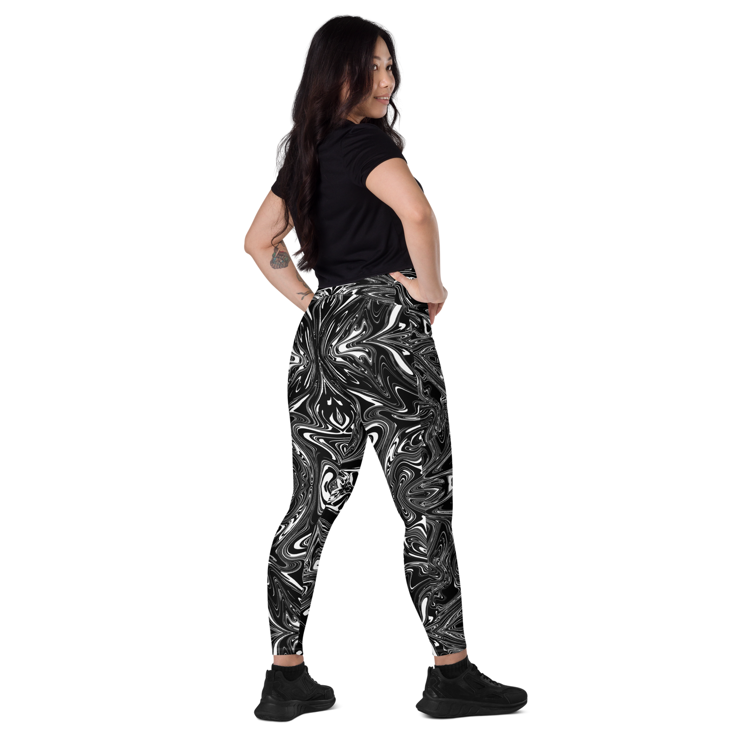 MH Marble Mushroom Crossover leggings with pockets