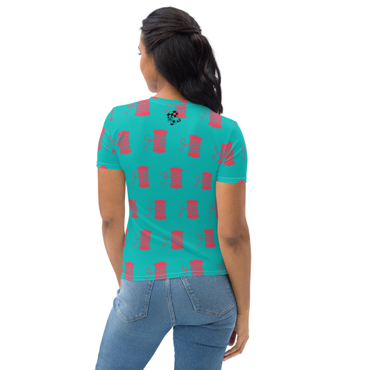 ‘Oops, I craft my pants’ Women's T-shirt Pink Blue Purple