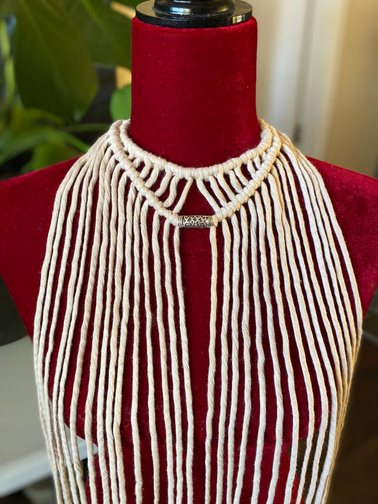 Almond Long MH Macrame Necklace