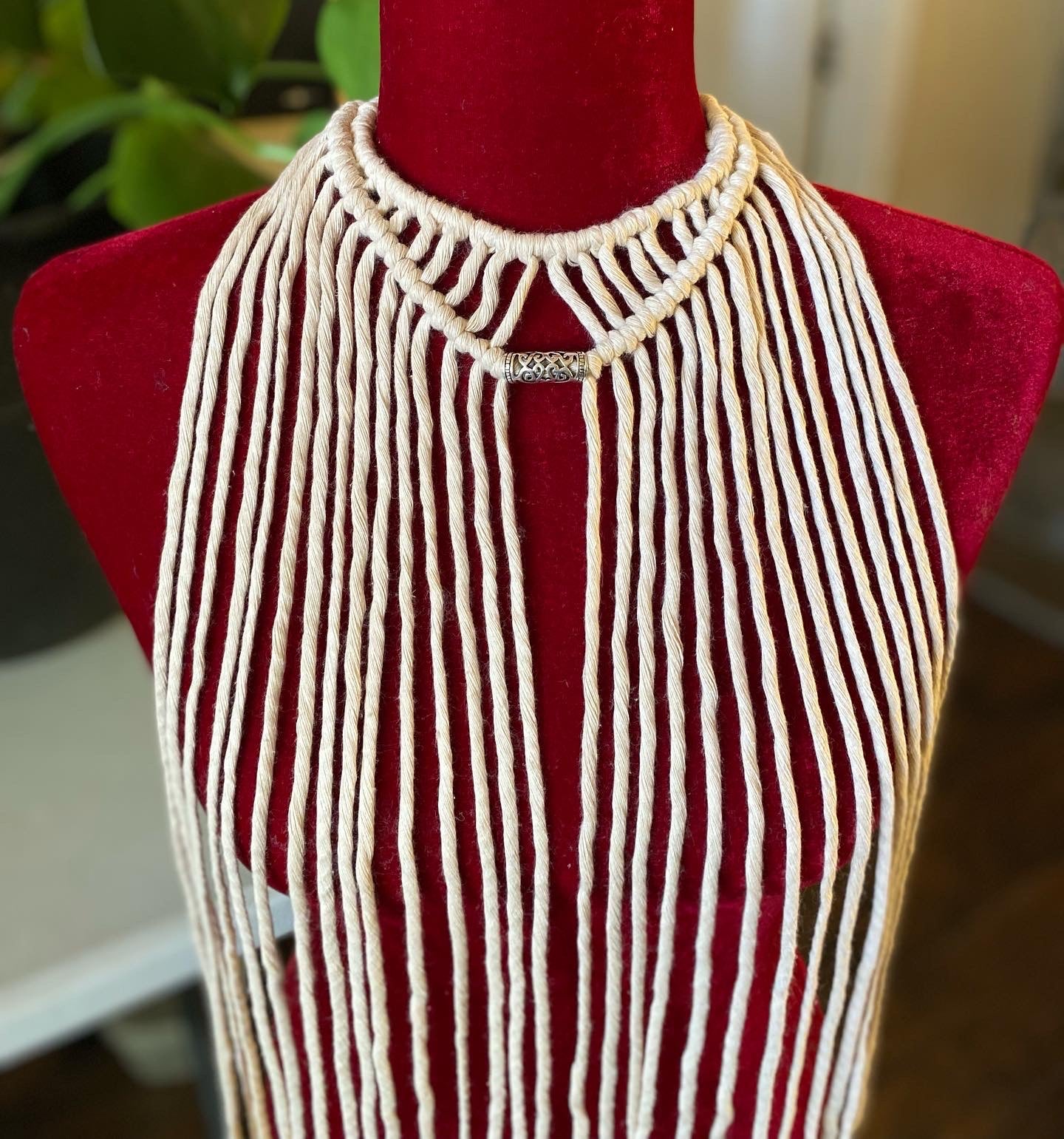 Almond Long MH Macrame Necklace