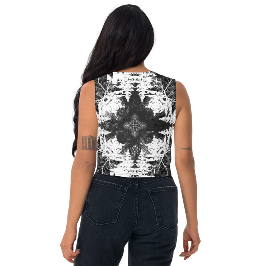 Cyber Forest Crop Top White