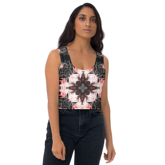 Cyber Forest Crop Top Coral