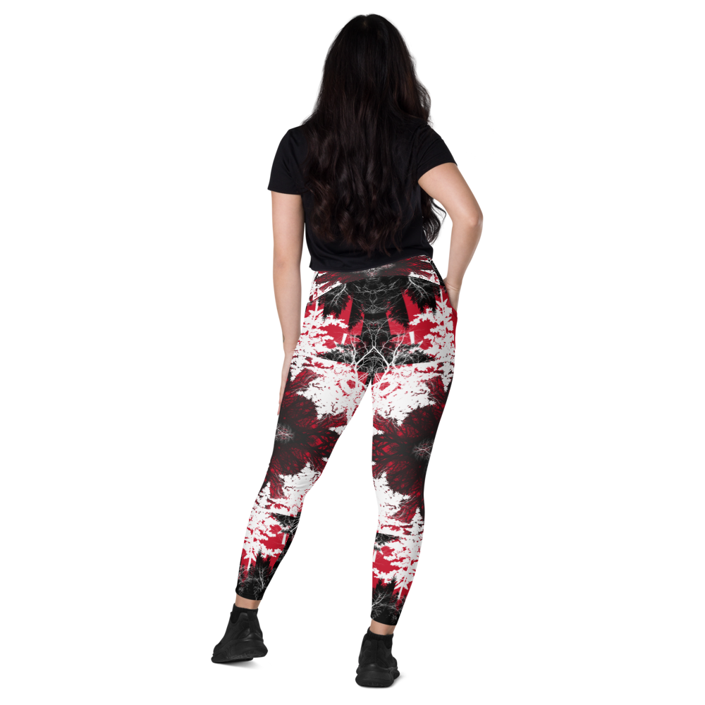 Cyber Forest Leggings Red