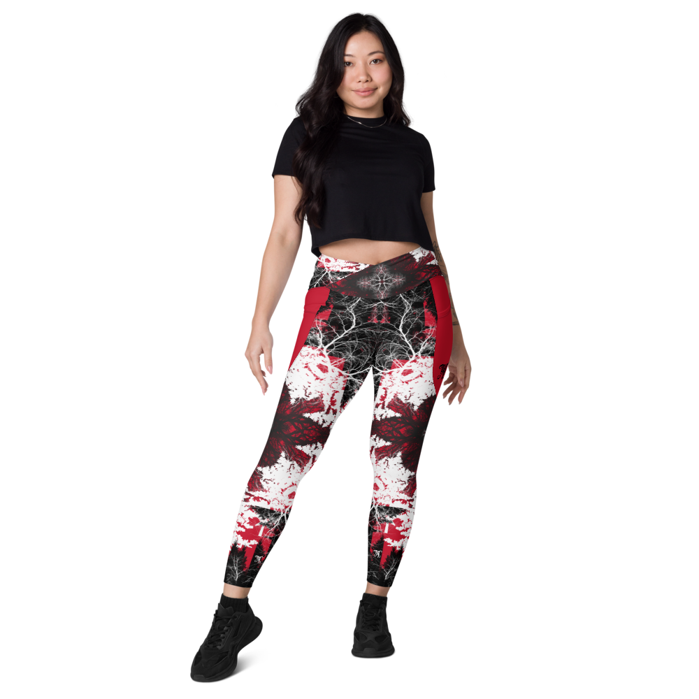 Cyber Forest Leggings Red