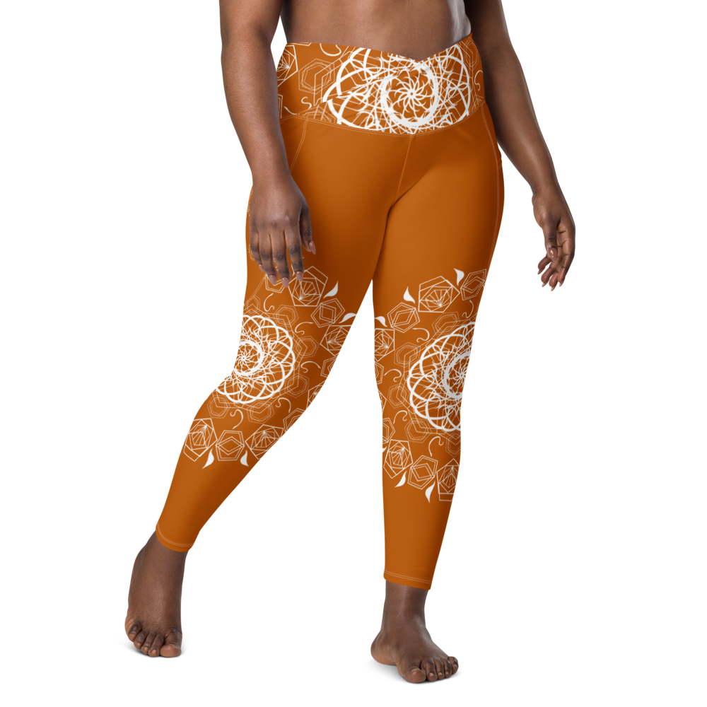 MH Mandala Leggings Rust & White