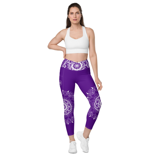 MH Mandala Leggings Purple & White