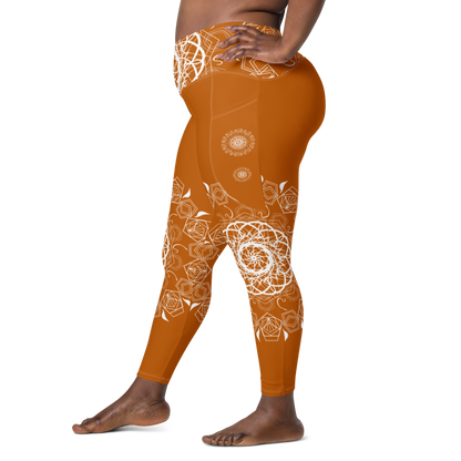 MH Mandala Leggings Rust & White