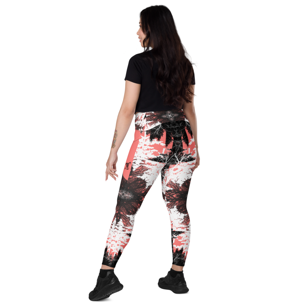 Cyber Forest Leggings Coral