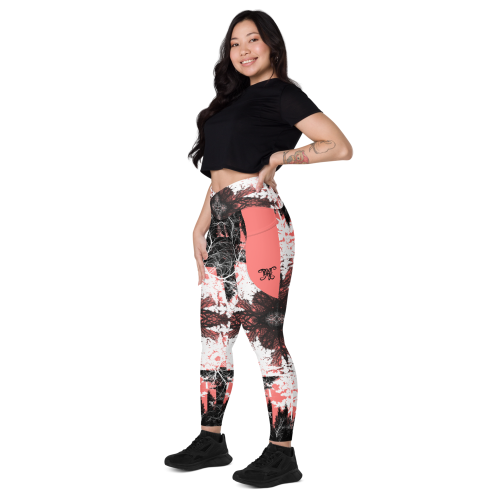 Cyber Forest Leggings Coral