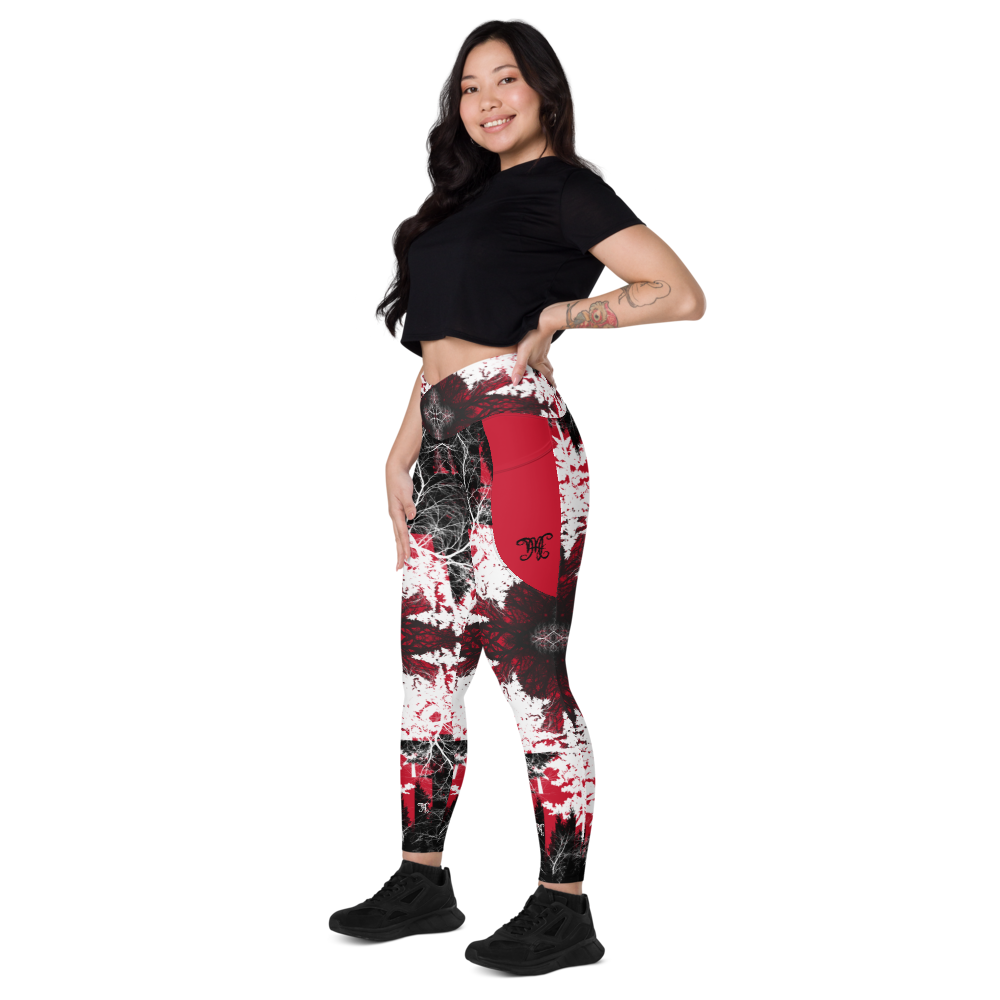 Cyber Forest Leggings Red