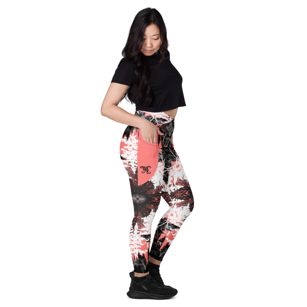 Cyber Forest Leggings Coral