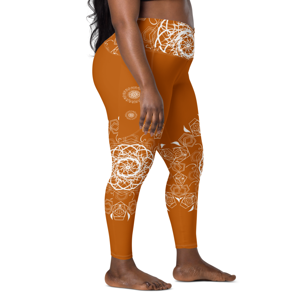 MH Mandala Leggings Rust & White