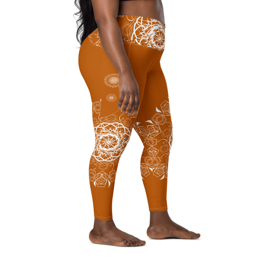 MH Mandala Leggings Rust & White