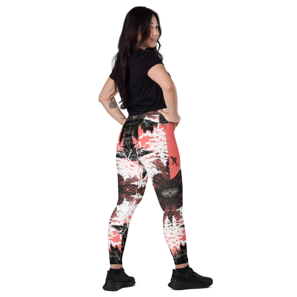 Cyber Forest Leggings Coral