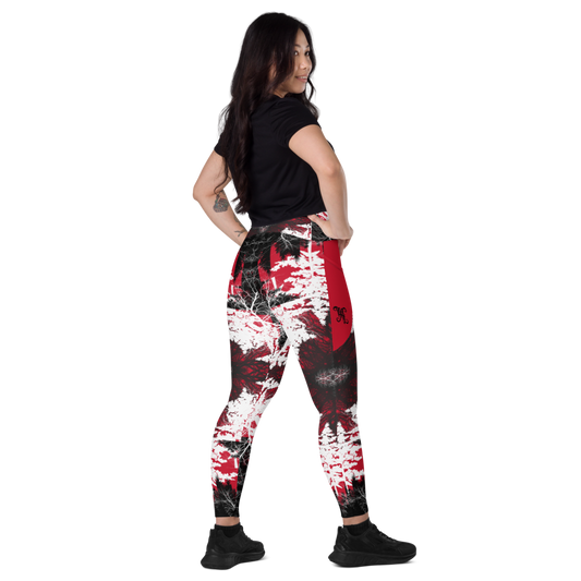 Cyber Forest Leggings Red