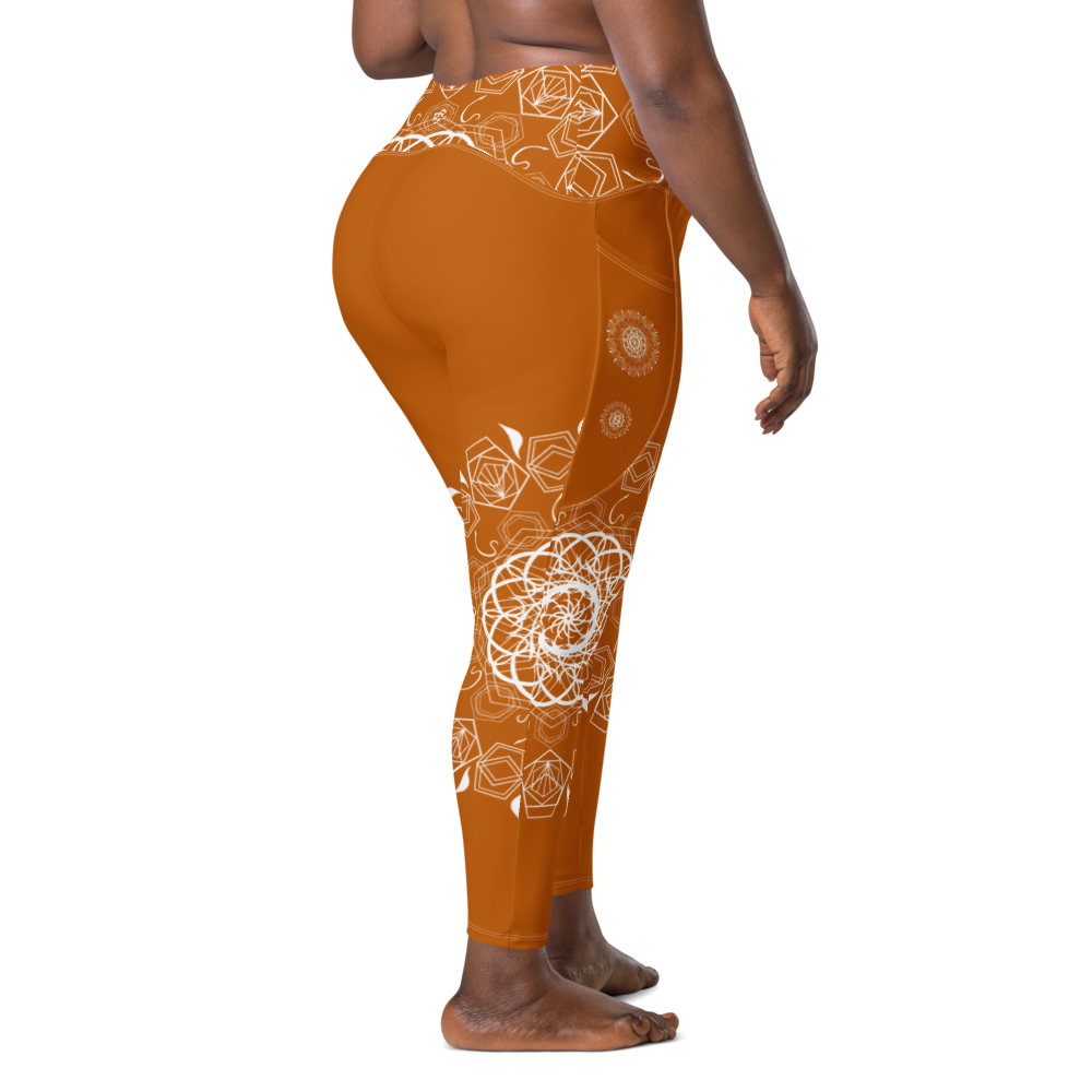 MH Mandala Leggings Rust & White