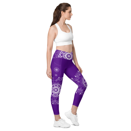 MH Mandala Leggings Purple & White