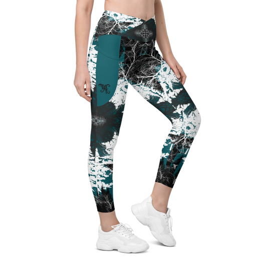 Cyber Forest Leggings Blue