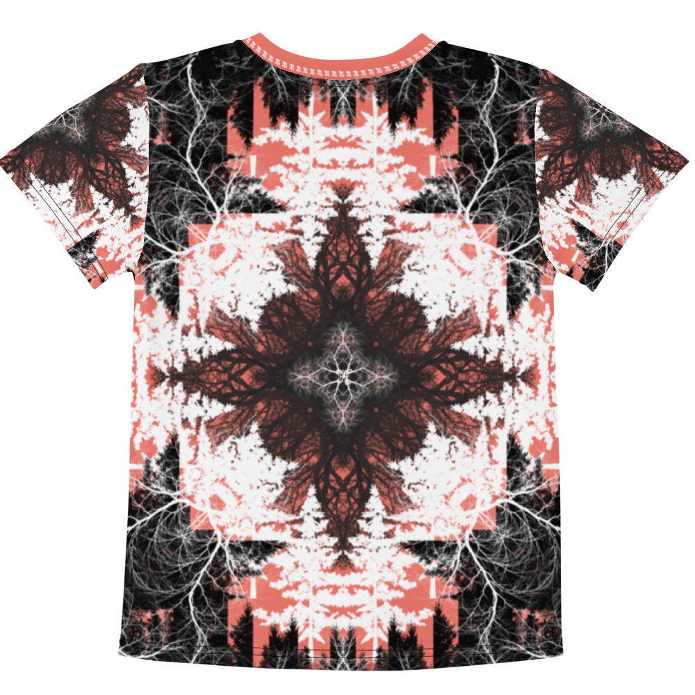 Cyber Forest Kids T-shirt Coral
