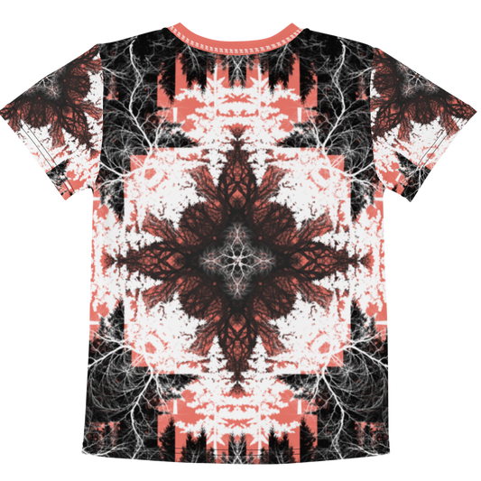 Cyber Forest Kids T-shirt Coral