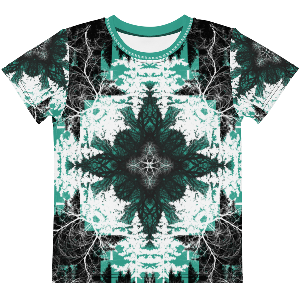 Cyber Forest Kids T-shirt Teal