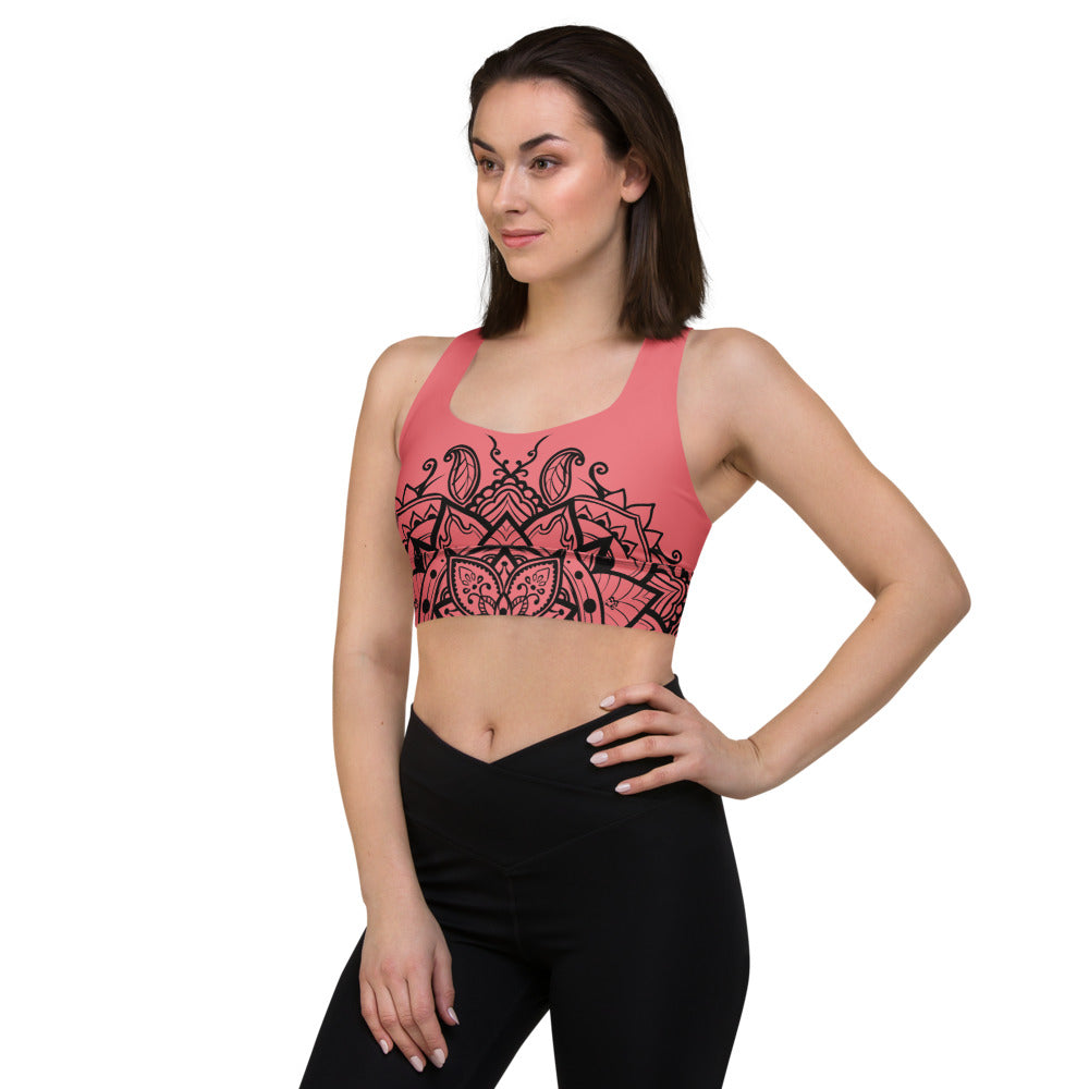 Mandala Sports Bra Coral