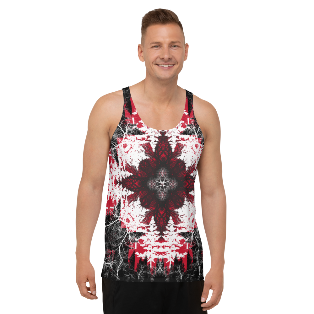 Men's Tank Top Red Original Artwork by @parkerhiart