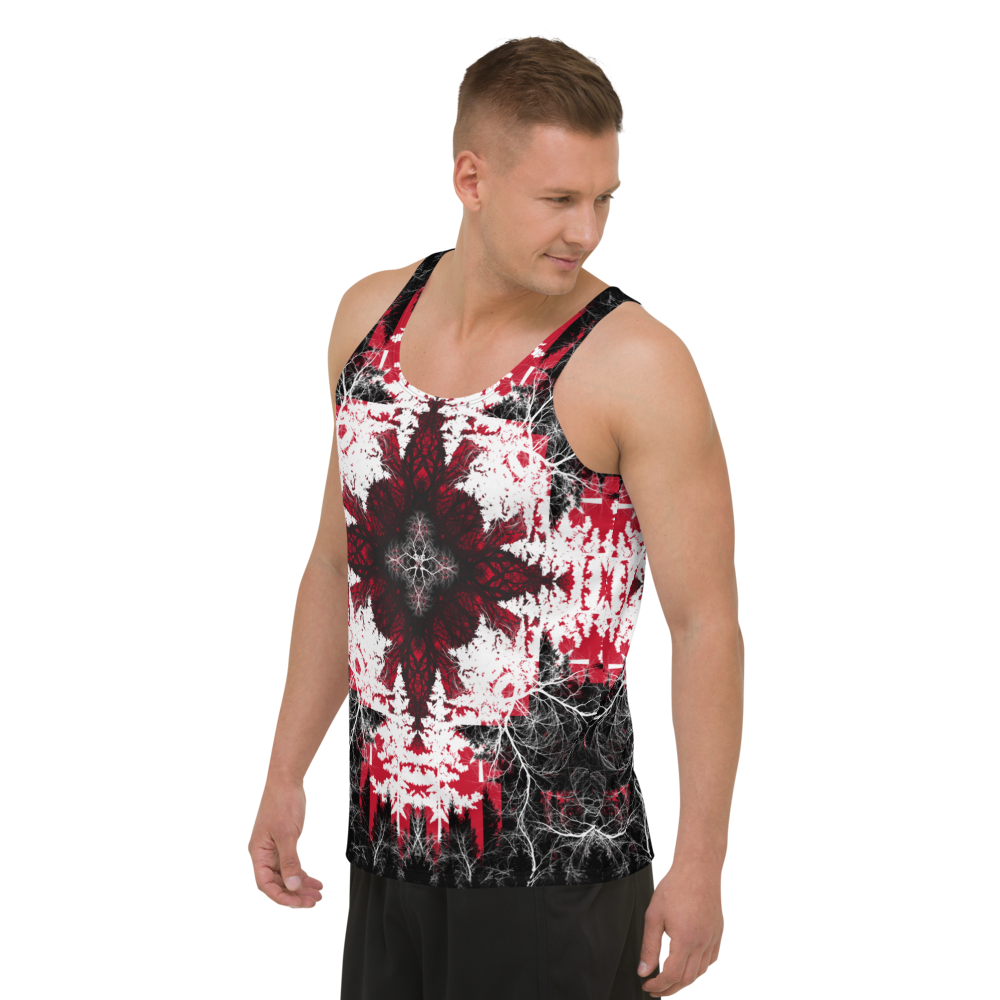 Men's Tank Top Red Original Artwork by @parkerhiart