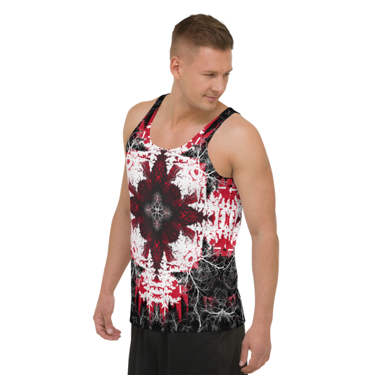 Men's Tank Top Red Original Artwork by @parkerhiart