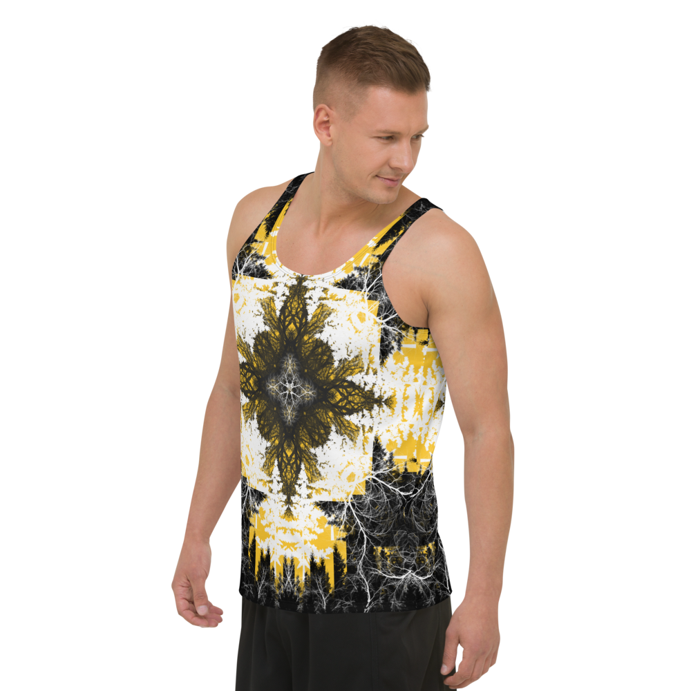 Men's Tank Top Yellow Original Artwork by @parkerhiart