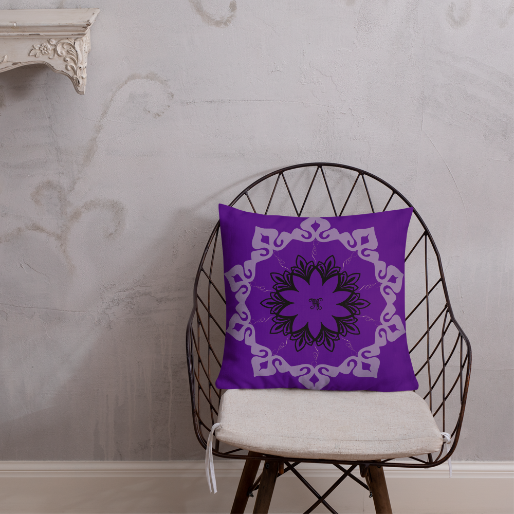 MH Purple & Black Mandala Throw Pillows