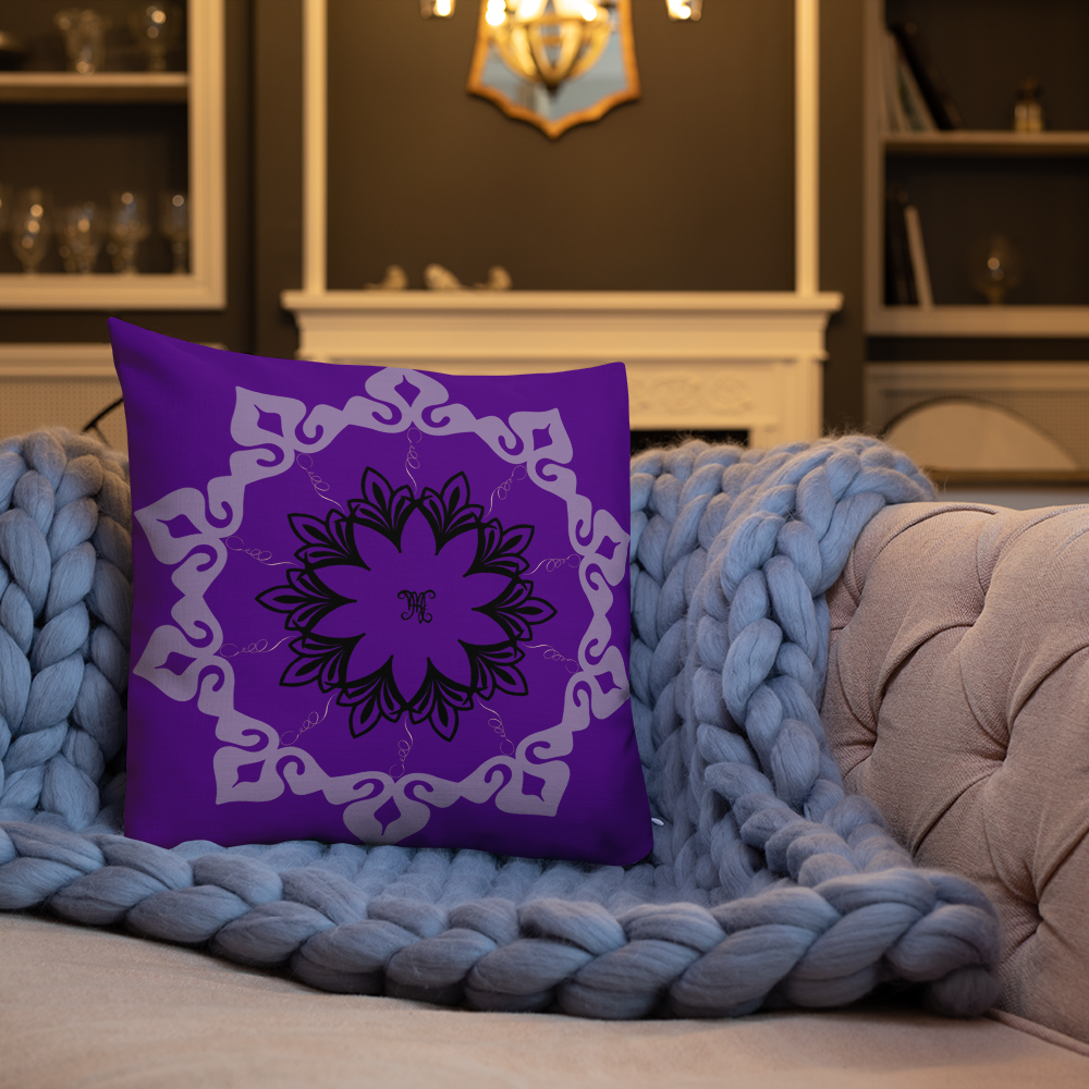 MH Purple & Black Mandala Throw Pillows