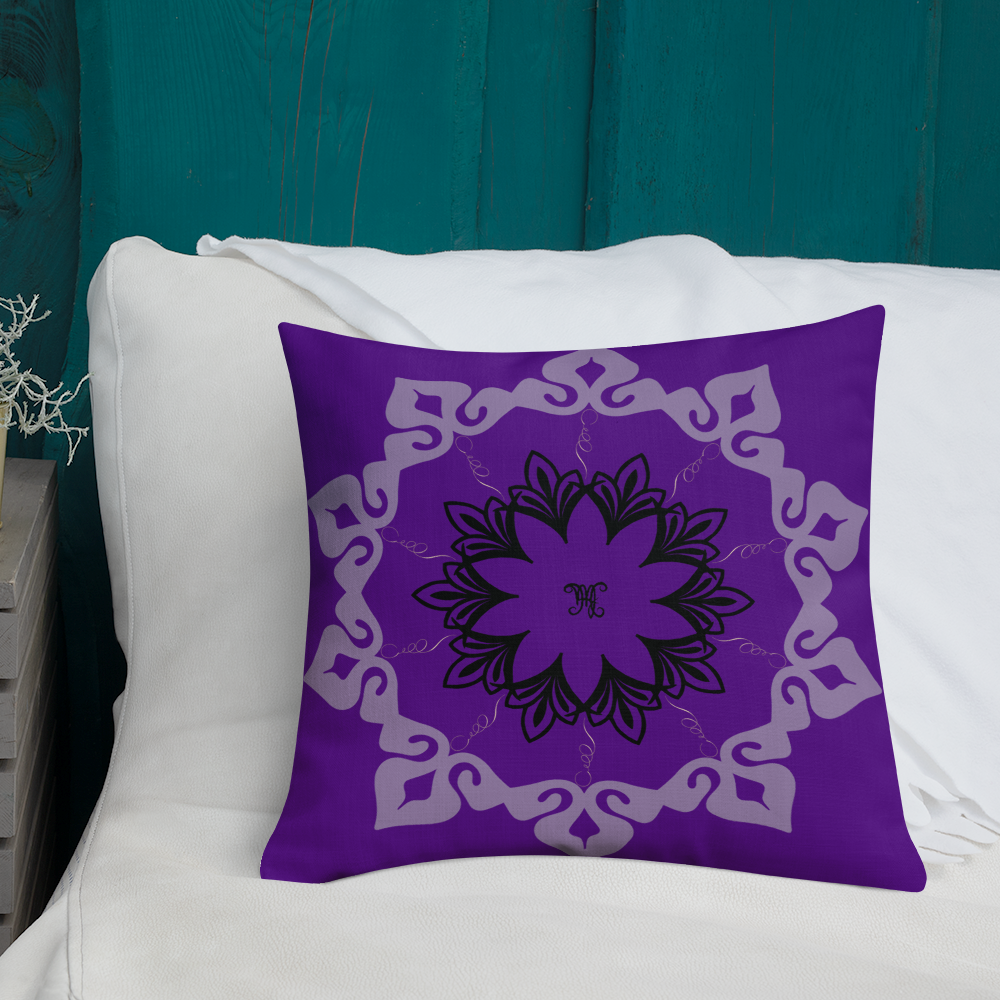 MH Purple & Black Mandala Throw Pillows